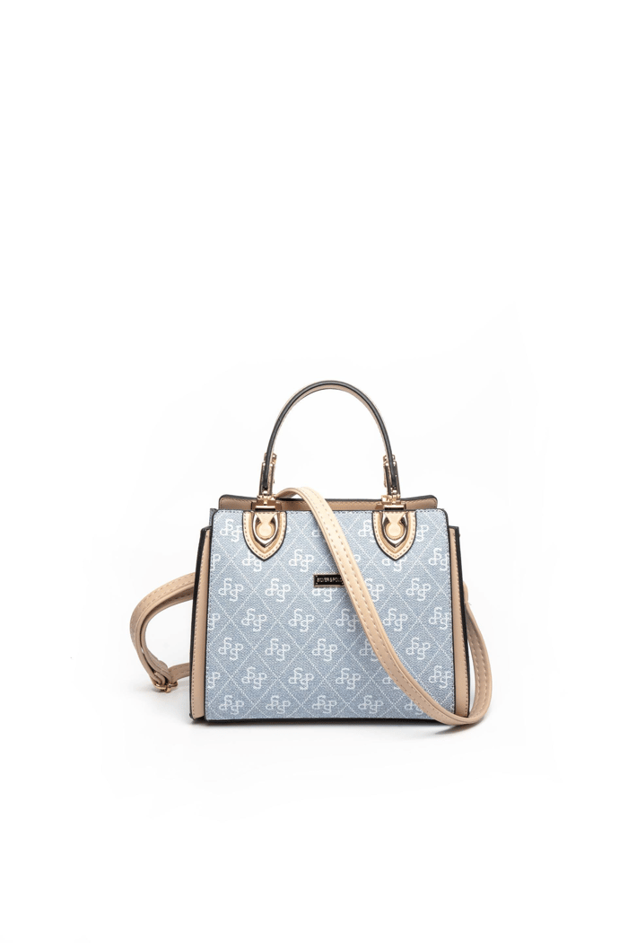 Silver & Polo SP1133 Kadın El Çantası Monogram Mavi-Ten