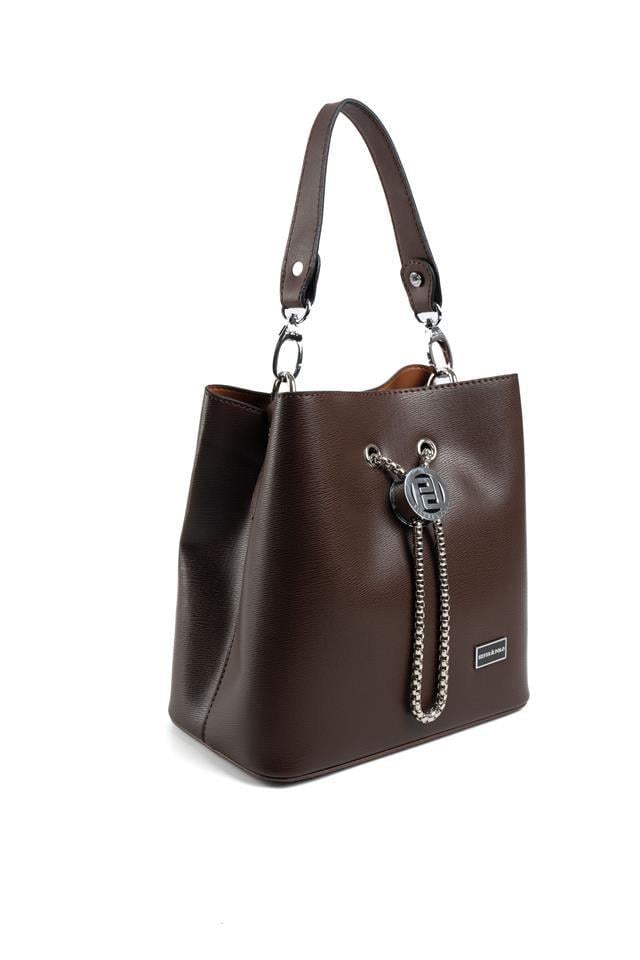 Silver & Polo SP967 Kadın Çapraz Çanta Düz Kahve