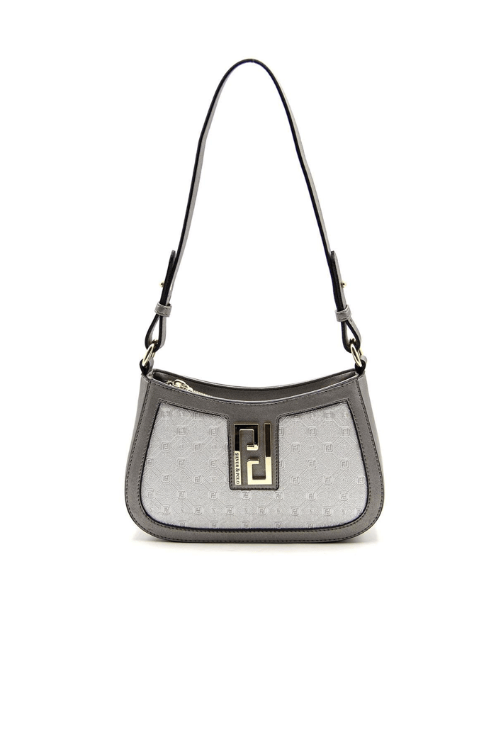 Silver & Polo SP1132 Kadın Çapraz Çanta Logolu A.Gümüş-Platin