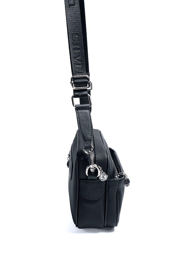 Silver Polo Siyah - Siyah Petek Kadın Çapraz Çanta SP1267