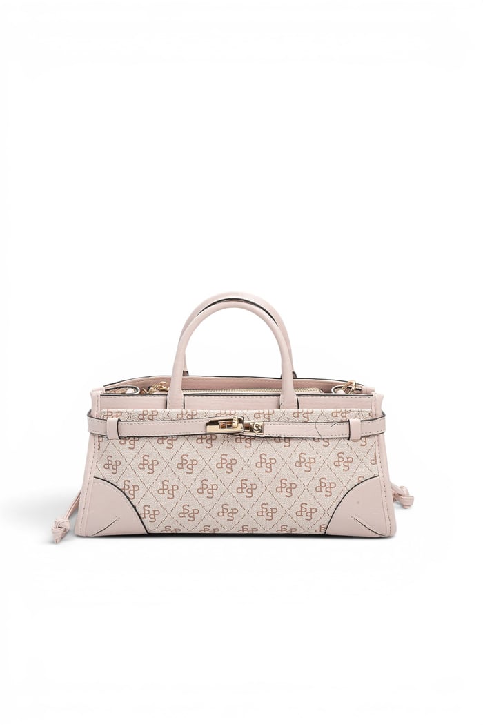 Silver Polo Pembe - Pudra Monogram Kadın El Çantası SP1260