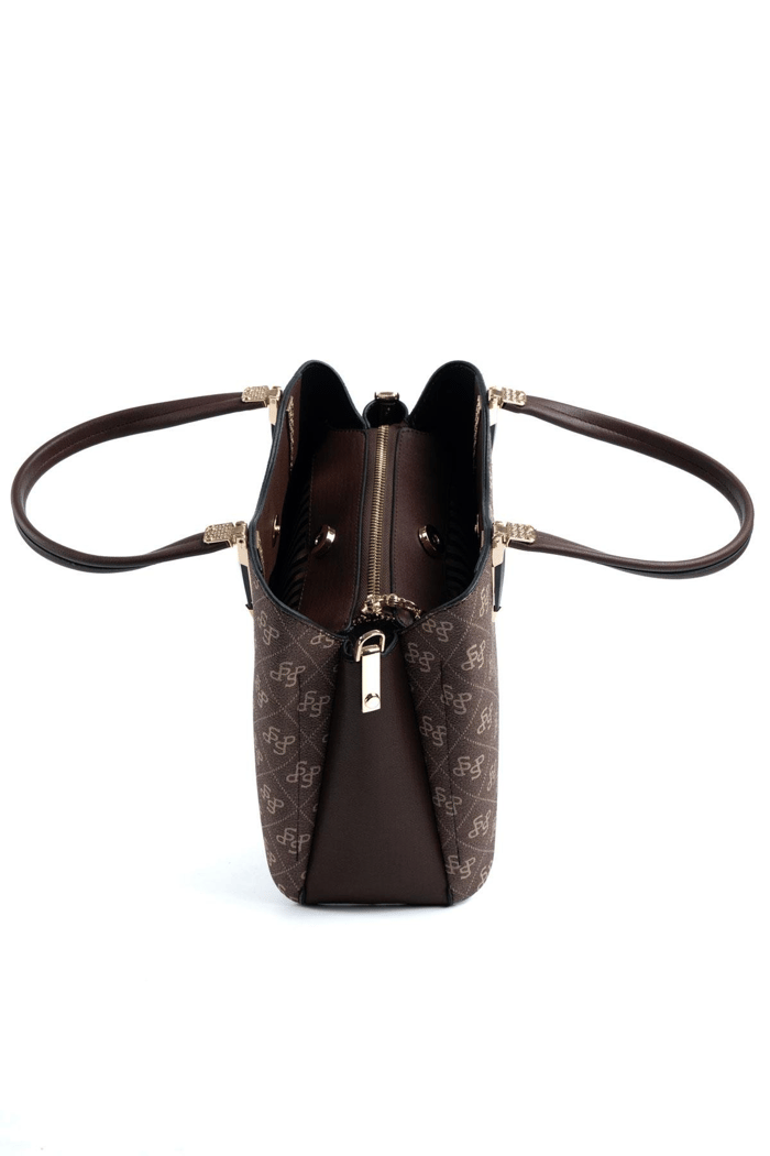 Silver & Polo SP1205 Kadın El Çantası Monogram Kahve
