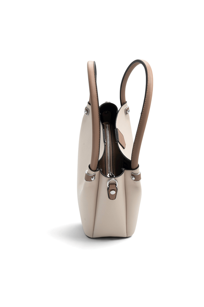 Silver & Polo SP1254 Kadın El Çantası Düz Bej-Latte
