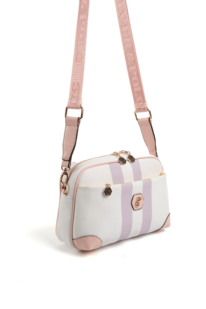 Silver Polo Lila - Pembe Ekose Kadın Çapraz Çanta SP1094