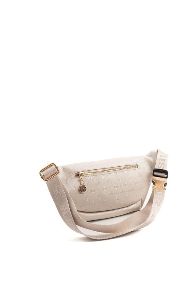 Silver & Polo SP1192 Kadın Bel Çantası Logolu Bej-S.Bej