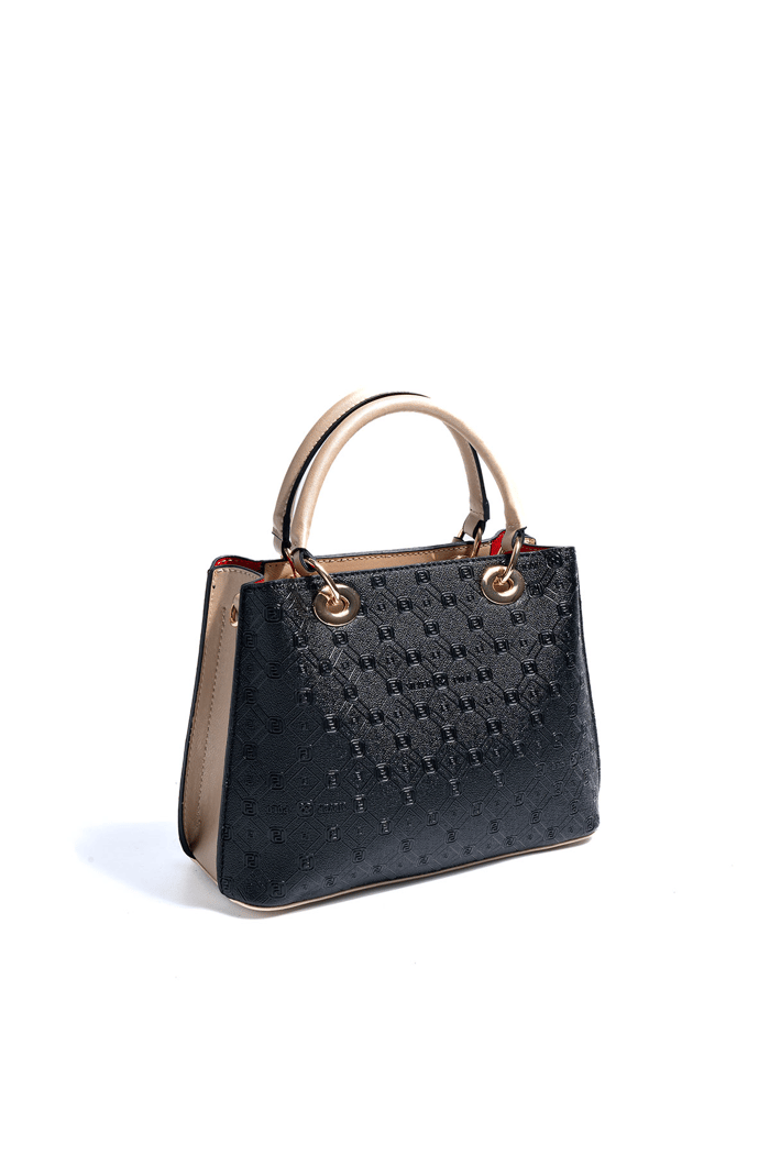 Silver & Polo SP1272 Kadın El Çantası Logolu Siyah-S.Nut
