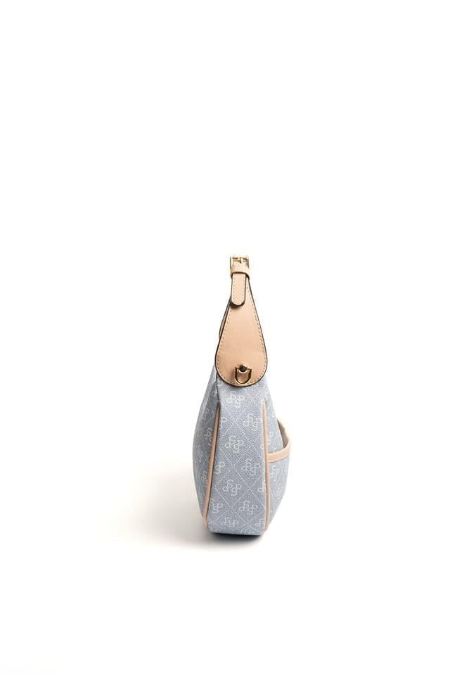 Silver & Polo SP1194 Kadın Omuz Çantası Monogram Mavi-Ten