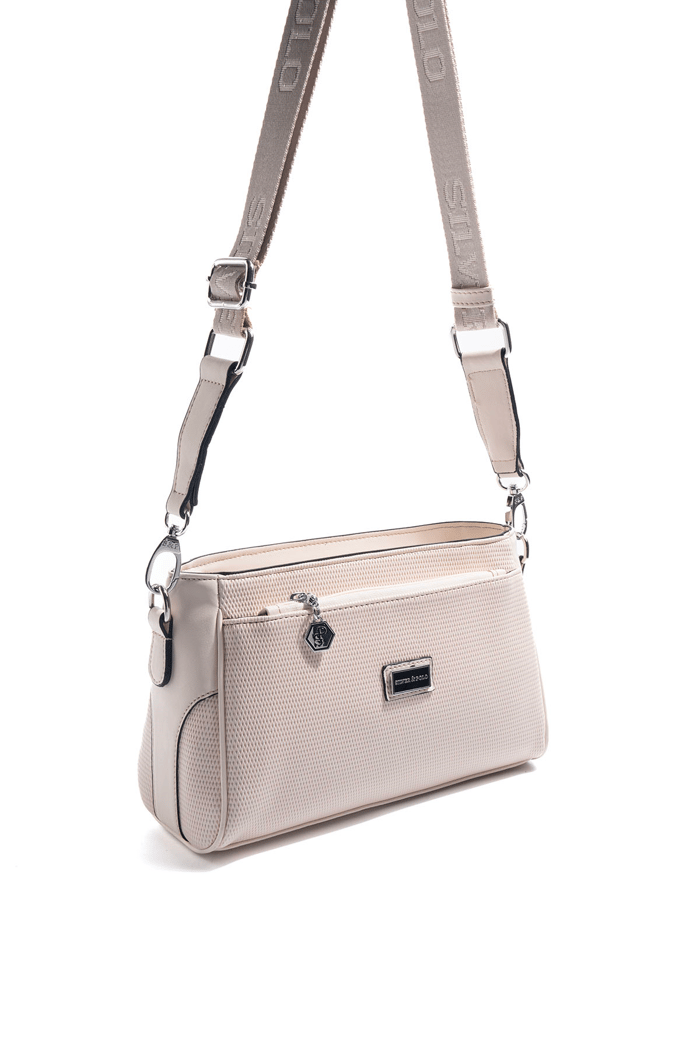 Silver & Polo SP1273 Kadın Çapraz Çanta Petek Krem-Bej