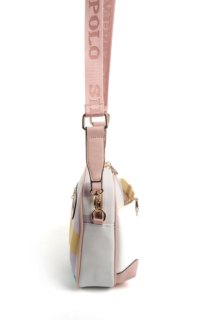 Silver Polo Lila - Pembe Ekose Kadın Çapraz Çanta SP1094