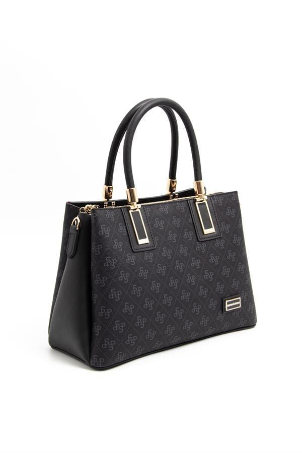 Silver & Polo SP1000 Kadın El Çantası Monogram Siyah