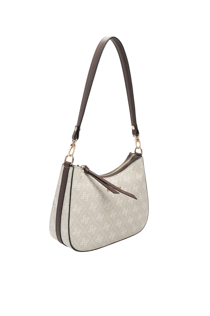 Silver Polo SP1259 Kadın Omuz Çantası Monogram Taş-Kahve