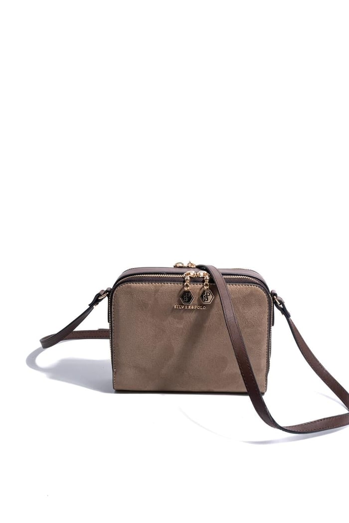 Silver & Polo SP888 Kadın Çapraz Çanta Süet Vizon-Kahve