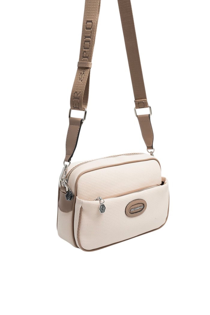 Silver & Polo SP1267 Kadın Çapraz Çanta Petek Bej-Latte
