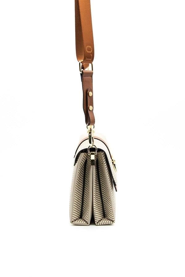 Silver & Polo SP1009 Kadın Çapraz Çanta Hasır Bej-Taba
