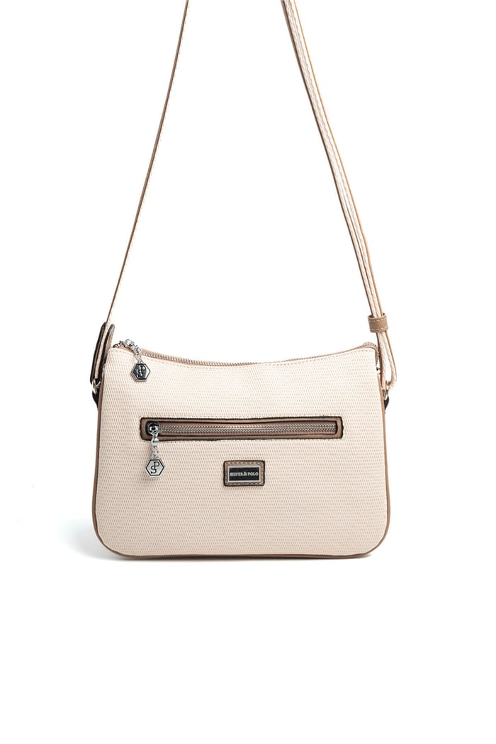 Silver & Polo SP818 Kadın Çapraz Çanta Petek Bej-Latte