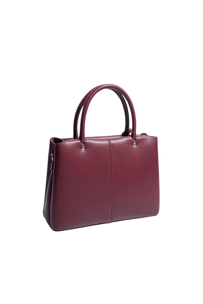 Silver Polo Bordo - Bordo Cilt Kadın El Çantası SP1236