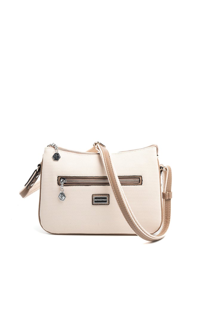 Silver & Polo SP818 Kadın Çapraz Çanta Petek Bej-Latte