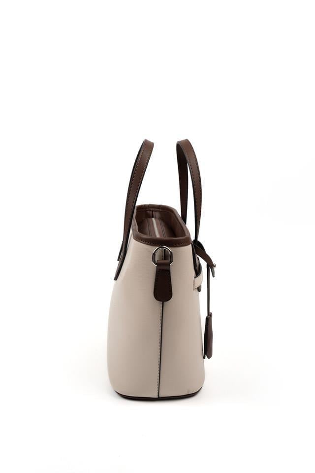 Silver & Polo SP1185 Kadın El Çantası Düz Bej-Kahve