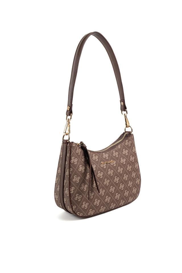 Silver & Polo SP1259 Kadın Omuz Çantası Monogram Kahve