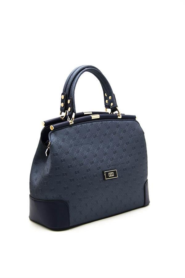Silver & Polo SP706 Kadın El Çantası Logolu Lacivert