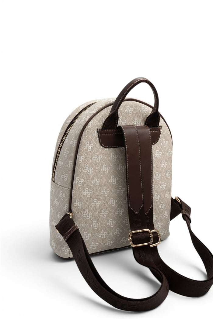 Silver & Polo SP1062 Kadın Sırt Çantası Monogram Taş-Kahve
