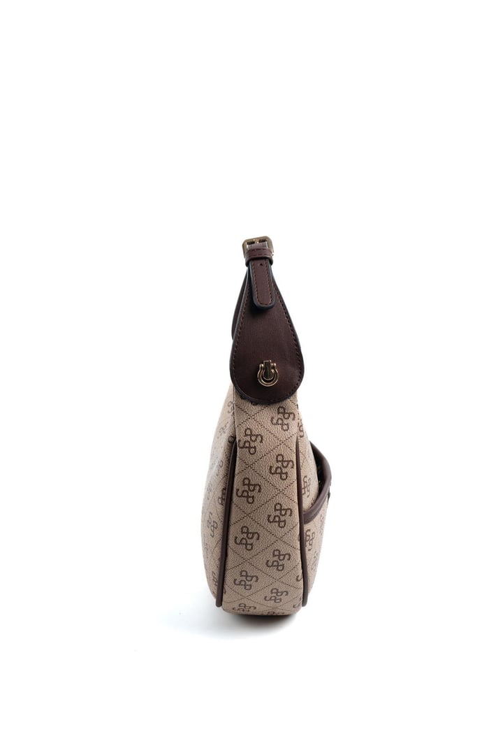 Silver Polo Koyubej - Kahve Monogram Kadın Omuz Çantası SP1194