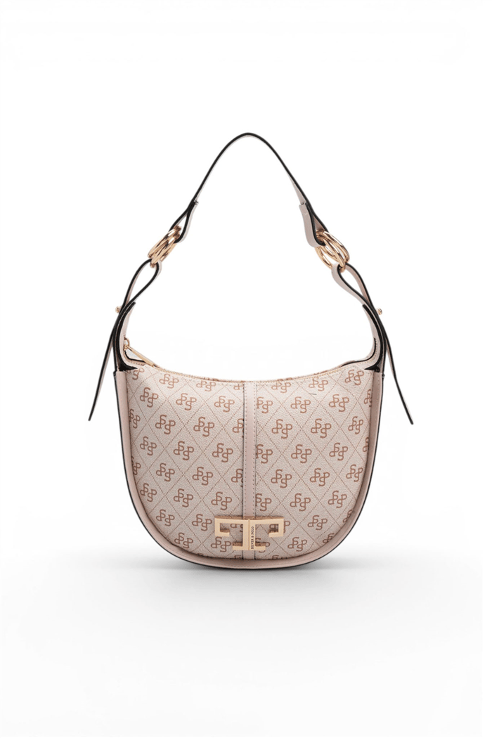 Silver & Polo SP1270 Kadın Omuz Çantası Monogram Pembe-Pudra