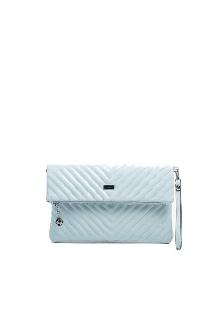 Silver Polo Mavi - Mavi Kapitone V Kadın Portföy ve Clutch El Çantası SP1134