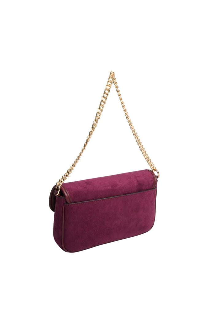 Silver Polo Bordo - Bordo Süet Kadın Omuz Çantası SP1171