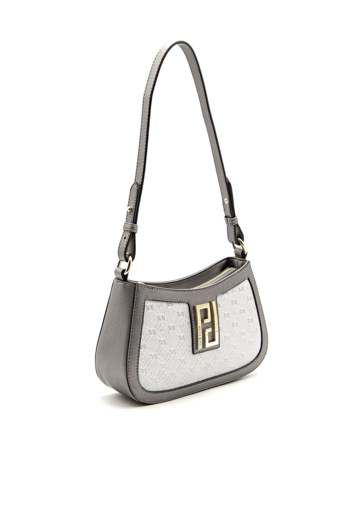 Silver & Polo SP1132 Kadın Çapraz Çanta Logolu A.Gümüş-Platin