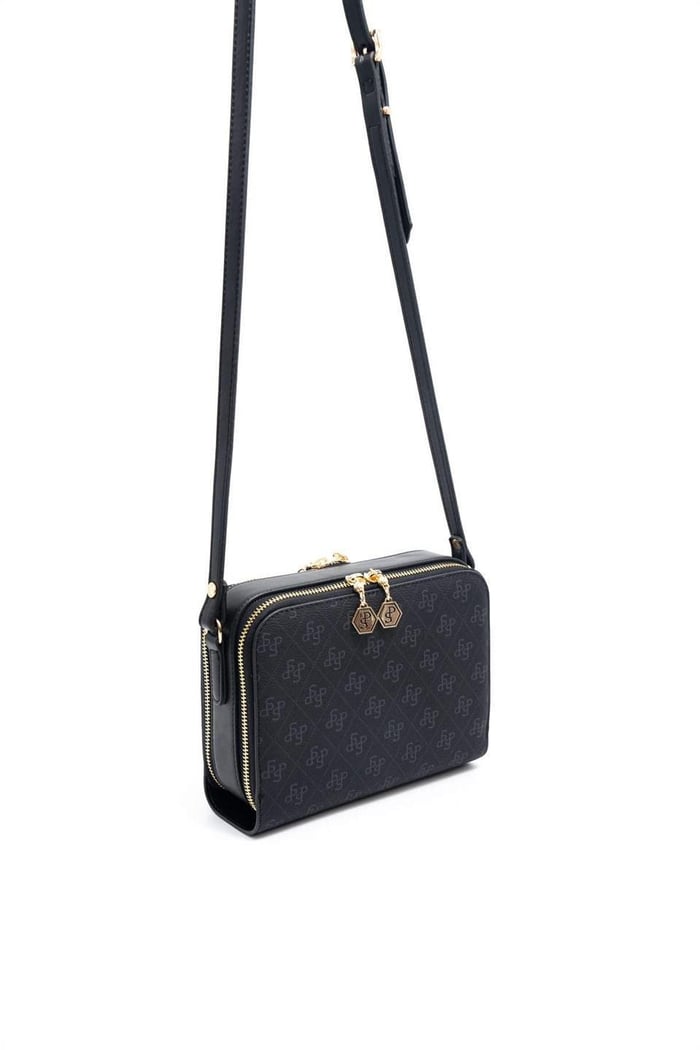 Silver & Polo SP888 Kadın Çapraz Çanta Monogram Siyah