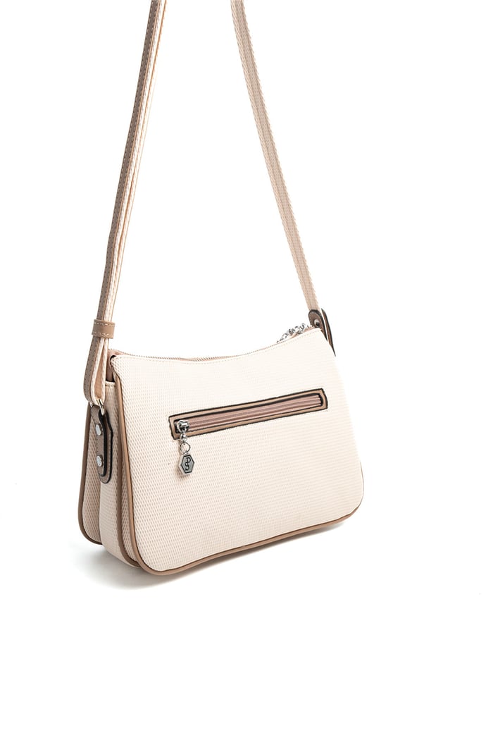 Silver & Polo SP818 Kadın Çapraz Çanta Petek Bej-Latte