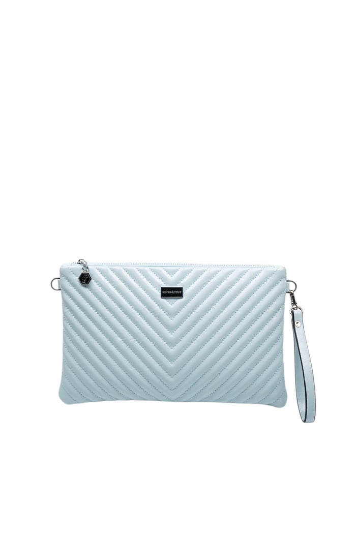 Silver Polo Crash Mavi Kapitone V Kadın Portföy ve Clutch El Çantası SP1034