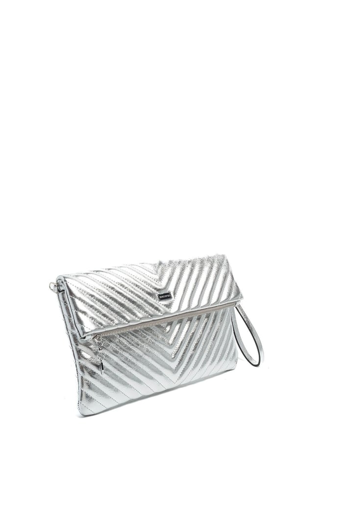 Silver Polo Gümüş - Gümüş Kapitone V Kadın Portföy ve Clutch El Çantası SP1134