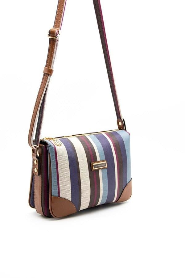 Silver & Polo SP784 Kadın Çapraz Çanta Ekose Mix-Taba