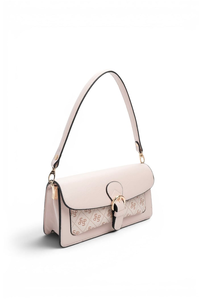 Silver Polo Pudra - M178 Pembe - Pudra Düz Kadın Omuz Çantası SP1279