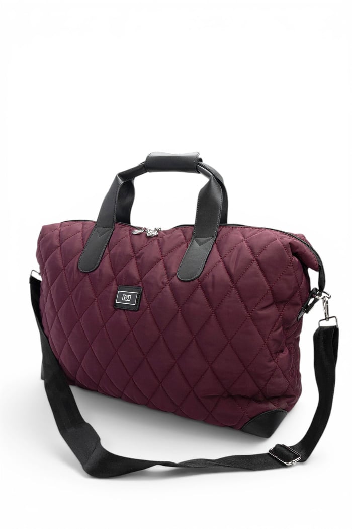Silver Polo Bordo - Siyah Memory Kadın Seyahat Çantası SP1141