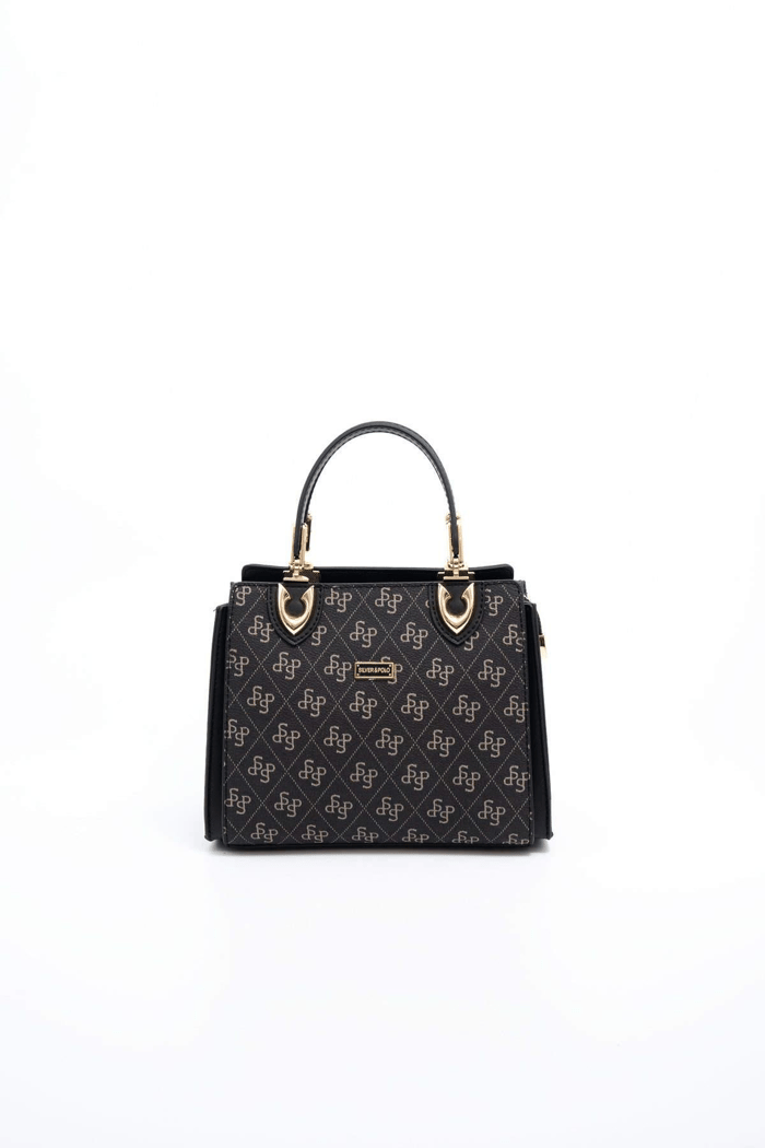 Silver & Polo SP1133 Kadın El Çantası Monogram Füme-Siyah