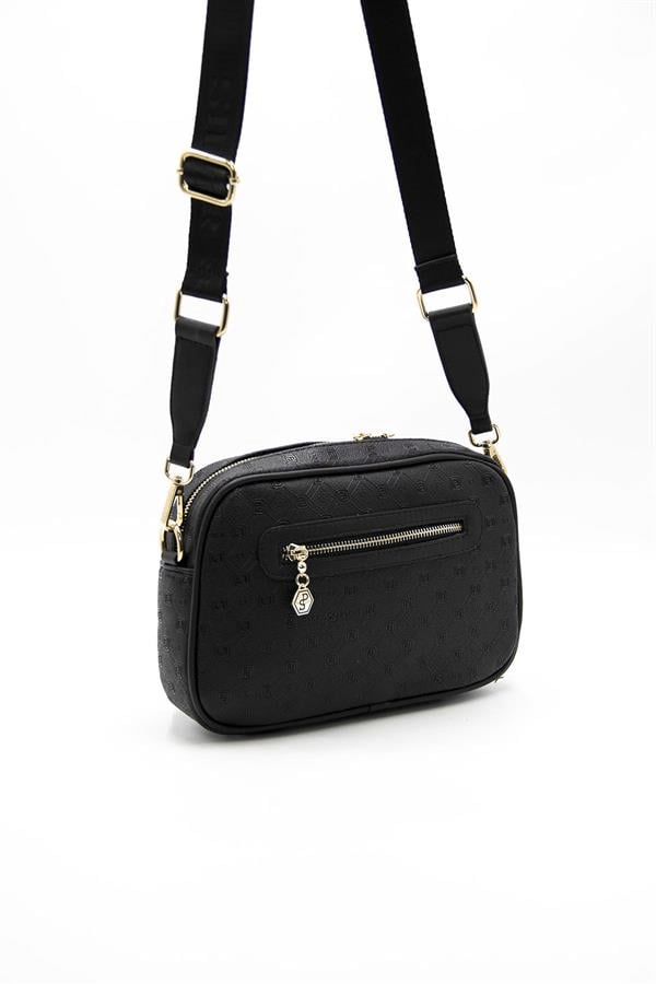 Silver & Polo SP1094 Kadın Çapraz Çanta Logolu Siyah