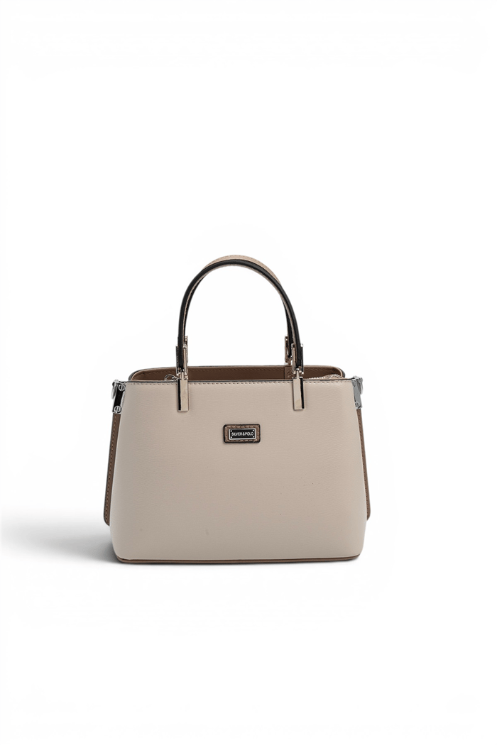 Silver & Polo SP987 Kadın El Çantası Düz Bej-Latte