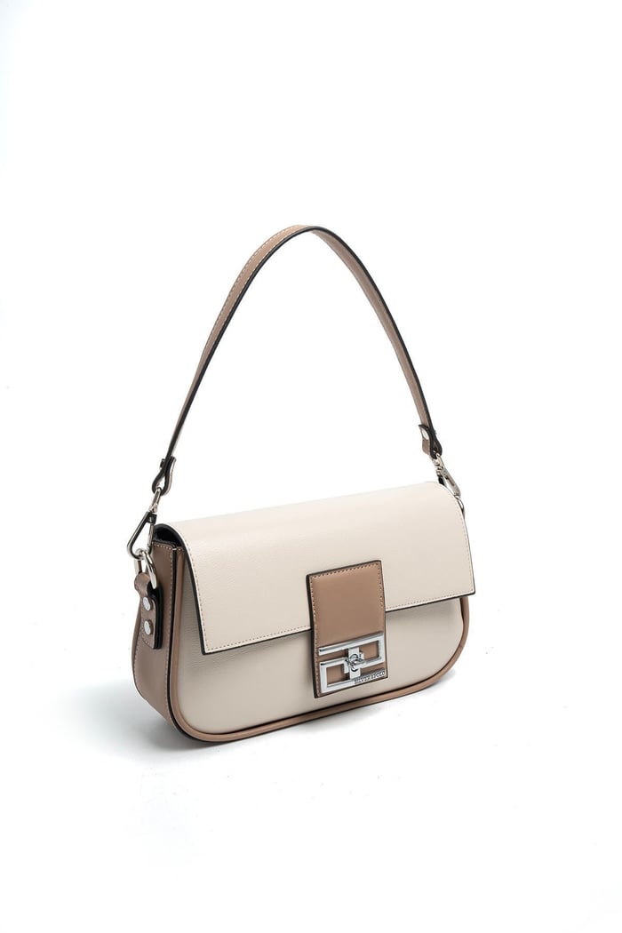 Silver & Polo SP1179 Kadın Omuz Çantası Düz Bej-Latte