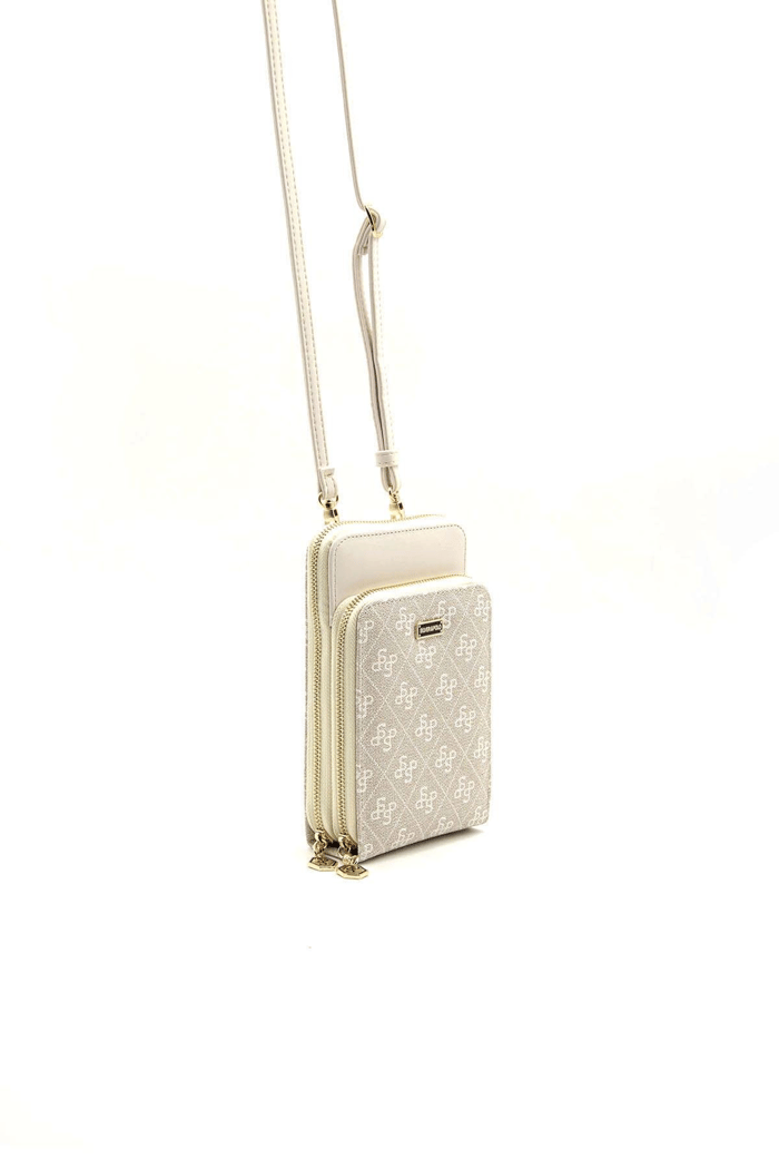 Silver Polo Taş - Kemik Monogram Kadın Telefon Çantası SP1011