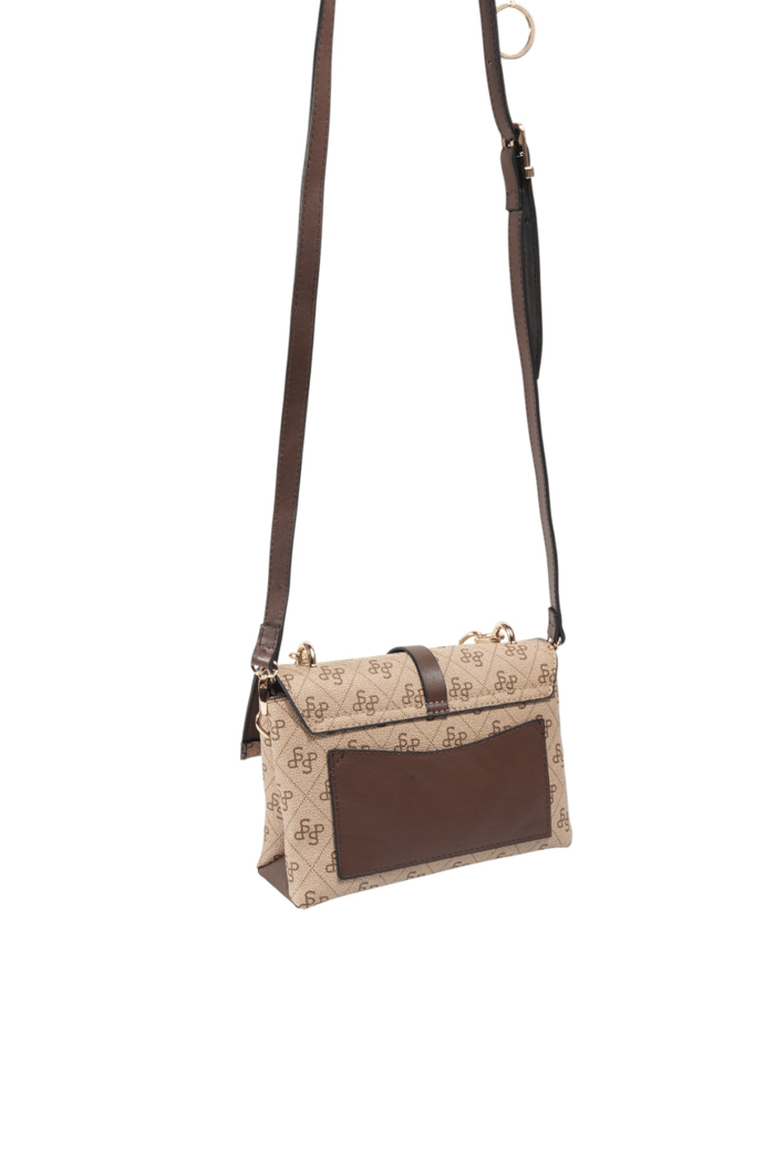 Silver & Polo SP1148 Kadın Çapraz Çanta Monogram Koyu Bej-Kahve