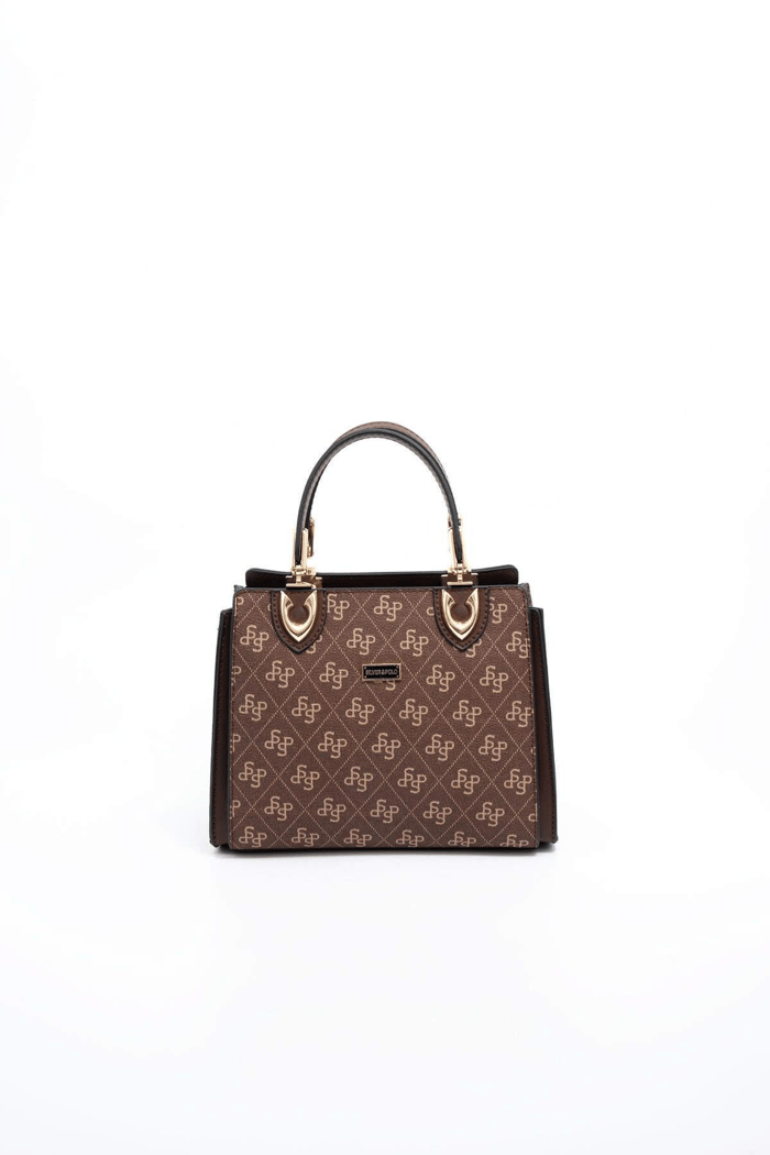 Silver & Polo SP1133 Kadın El Çantası Monogram Kahve