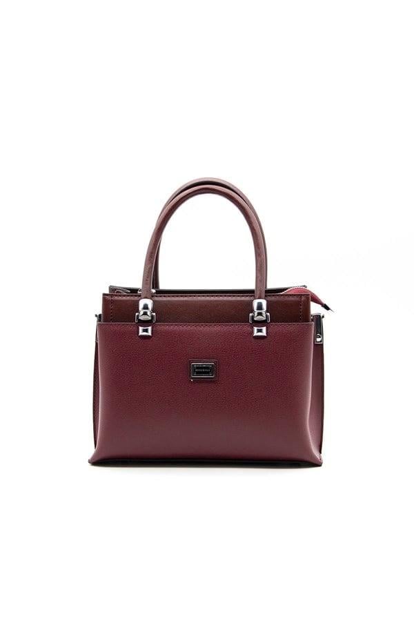 Silver Polo Bordo - Bordo Düz Kadın El Çantası SP826