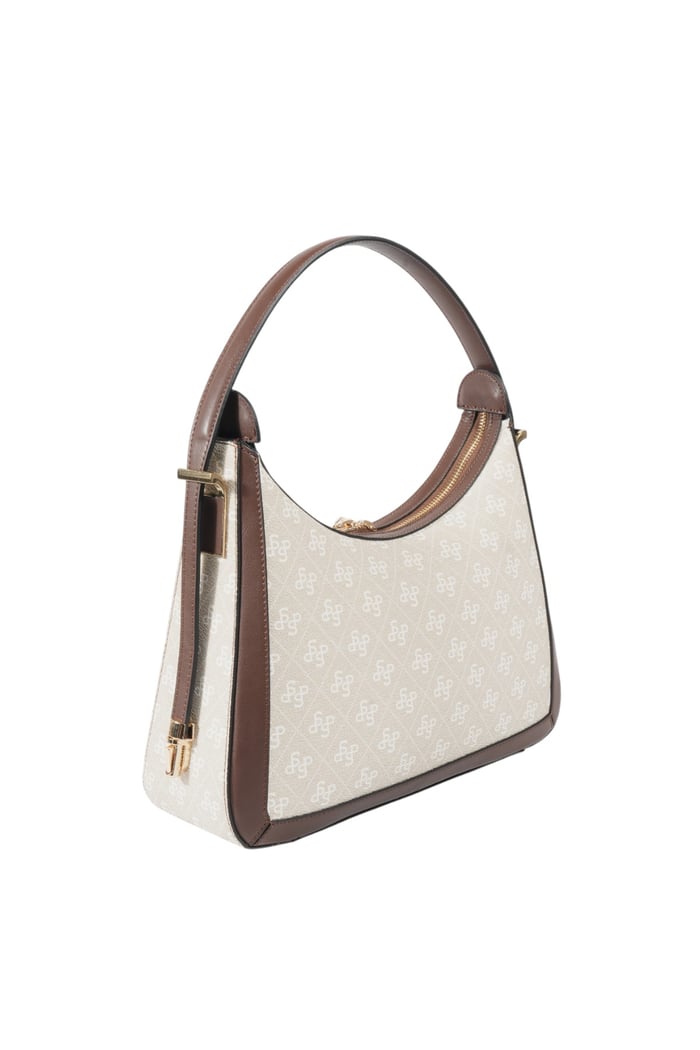 Silver Polo Taş - Kahve Monogram Kadın Omuz Çantası SP1187