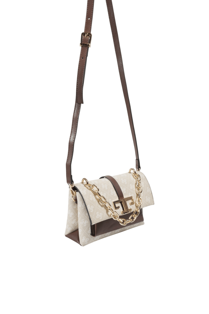 Silver & Polo SP1148 Kadın Çapraz Çanta Monogram Taş-Kahve