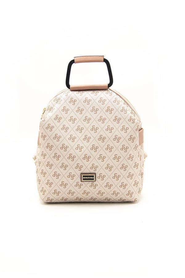 Silver & Polo SP771 Kadın Sırt Çantası Monogram Pembe-Somon
