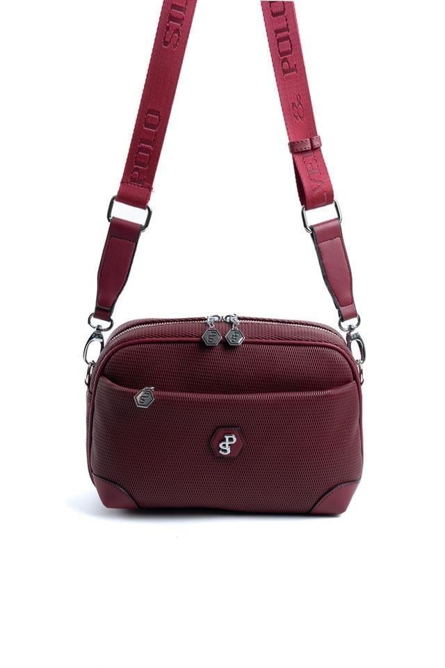 Silver Polo Bordo - Bordo Petek Kadın Çapraz Çanta SP1094