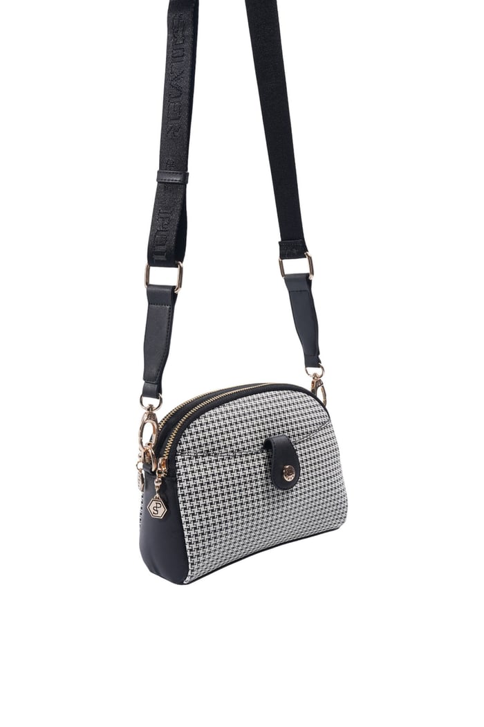 Silver & Polo SP1144 Kadın Çapraz Çanta King Desen Siyah
